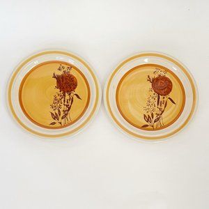 2 Vtg Stonecrest Andre Ponche Designer Korea 236 ECHO Salad Plates Dishes 7.25"